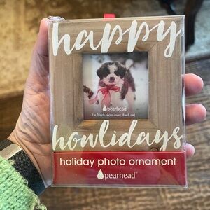 Pearhead Happy Howlidays Photo Ornament - Brown